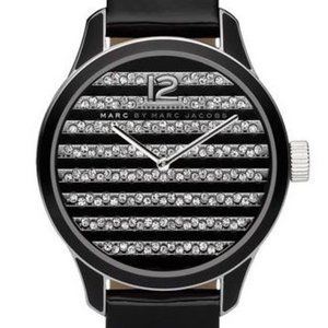 MARC BY MARC JACOBS 'Pavé Stripe' Patent Watch